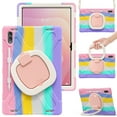 thumbnail image 2 of For Samsung Galaxy Tab S11 Ultra 14.6 inch Case, 360 Rotatable Handle Stand, Shoulder Strap, Drop-Proof Design, Colourful Pink, 2 of 7