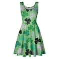 thumbnail image 5 of EGNMCR St Patricks Day Sundress for Women Shamrockes Print Luck Green Irish Outfits Neck Dresses Sleeveless V-Neck Midi Dress Casual Loose Beach Dress Sundress Cocktail Party Evening Dress, 5 of 5