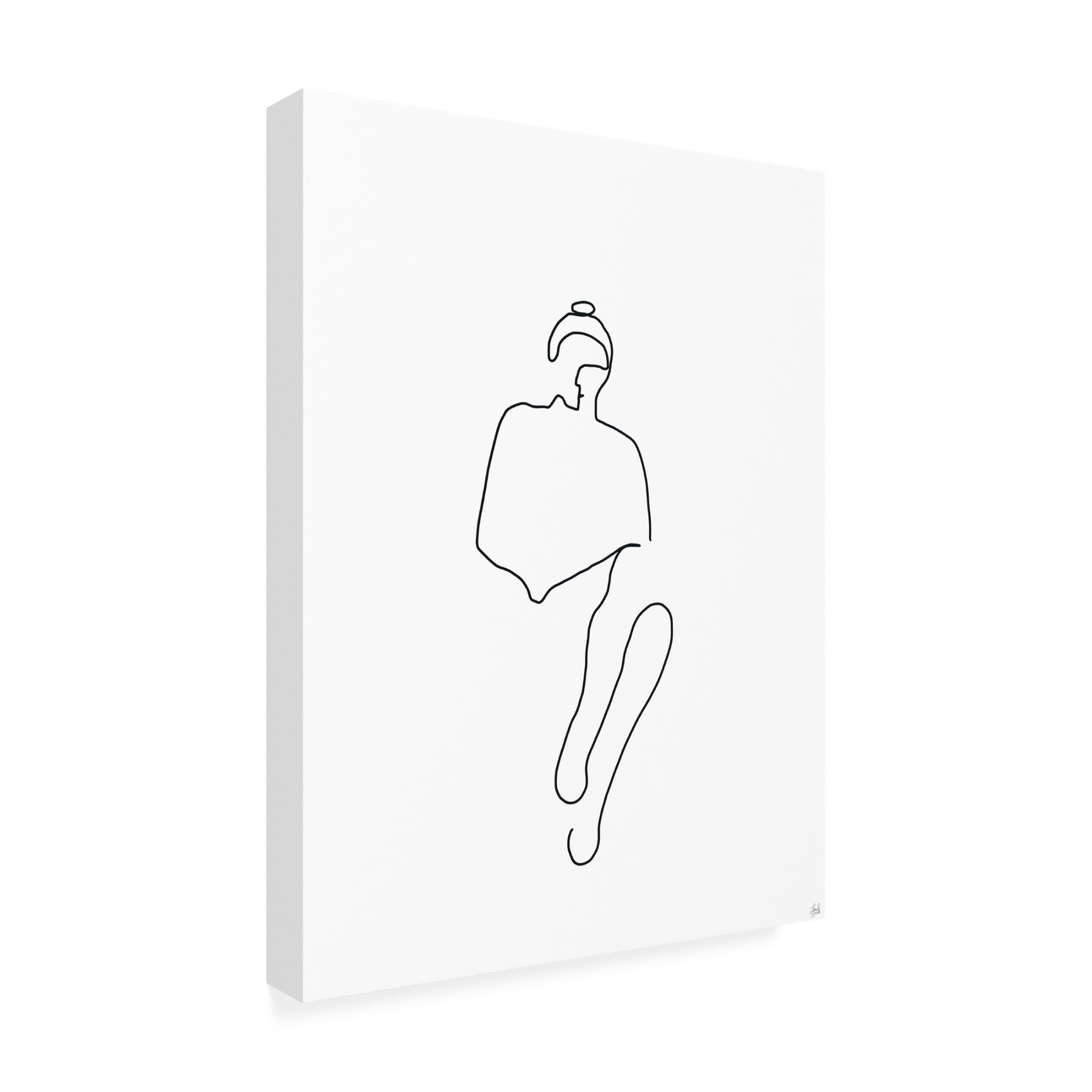 Canvas Wall Art - Line and Brush 'Line Female Work 1' Wall Art for Living Room, Bedroom, or Office Décor by Trademark Fine Art - 14 x 19 Inches