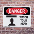 thumbnail image 4 of (2 Pack) Watch Your Head OSHA Danger Sign 18 Inch X 12 Inch Indoor / Outdoor Rust-Free Aluminum Metal Signs for Workplace, Workshop, and Construction Site, Made in the USA, 4 of 8