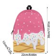 thumbnail image 3 of Ice Cream All Over Print Backpack, Lightweight Polyester Daily Daypack, Spacious Multi Compartment Backpack with Padded Ergonomic Straps for School Gym Travel Sports, 3 of 8
