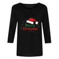 thumbnail image 4 of Elvqul 3/4 Sleeve Tops for Women Shirts Casual Christmas Loose Crewneck Ugly Womens Blouses Green, 4 of 6