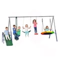 thumbnail image 1 of Qaba 5-in-1 Kids Swing Set for Backyard with Slide, 770lbs Capacity, Multi, 1 of 10