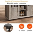 thumbnail image 5 of Senfot Kitchen Island Cart with Storage, Rolling Kitchen Island with Drop Leaf, Microwave Cart on Wheels, Table Bar Cart for Kitchen with Towel Rack for Kitchen,Dining Room, Gray, 5 of 8