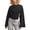 Black, variant on Plus Size Women's Solid Round Neck Long Sleeve Top with Defined Waist and Shoulder Emphasis for Everyday Comfort and Versatility