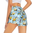 thumbnail image 3 of Goofa Building Truck Printed Women 2 in 1 Running Shorts,Quick Dry Athletic Workout Shorts,High Waisted Athletic Shorts with Liner Pockets-X-Large, 3 of 9