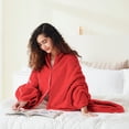 thumbnail image 4 of Mellowdy Shawl Blanket Pillow 3-in-1 for Office, Work from Home (Baked Apple, 40x60) - Wearable Adult Poncho, 4 of 8