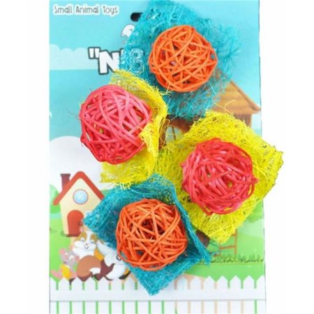 UPC: 0644472009705 | AE Cage Company Nibbles Bon Bon Loofah Chew Toys Assorted Colors