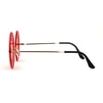 thumbnail image 3 of Hypnotist Circular Die Cut Hippie Round Circle Lens Sunglasses Gold Red, 3 of 4