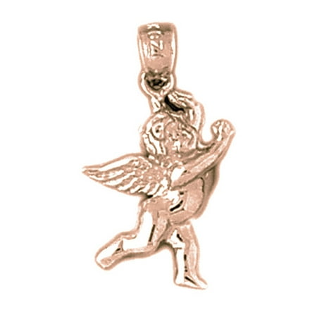 14K Rose Gold Angel 3-D Pendant - 23 mm
