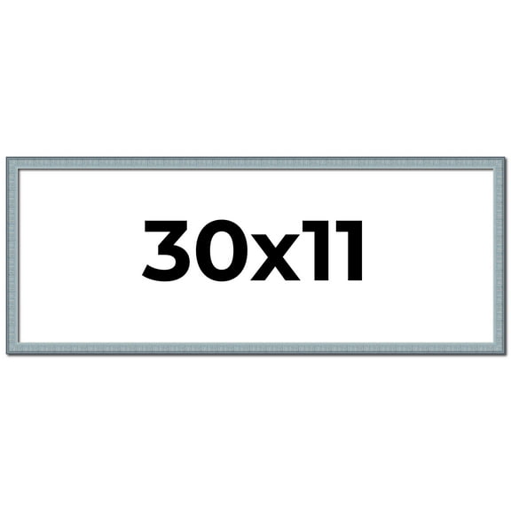 30x11 Frame Rustic Sky Blue Solid Wood Picture Frame | 0.75 Inch Moulding Width |Includes UV