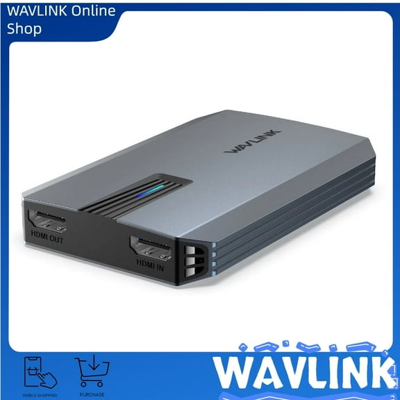 WAVLINK 4K HDMI Video Capture Card, HDMI Video Grabber for Live/Gaming Streaming with Ultra-Low Latency, VRR Support, Plug and Play
