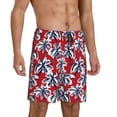 thumbnail image 2 of Gaeub Palm Tree Pattern on Red Printed Men's Short Pajama Pants, Lightweight Lounge & Sleep Bottoms Keep You Cool - 3X-Large, 2 of 9