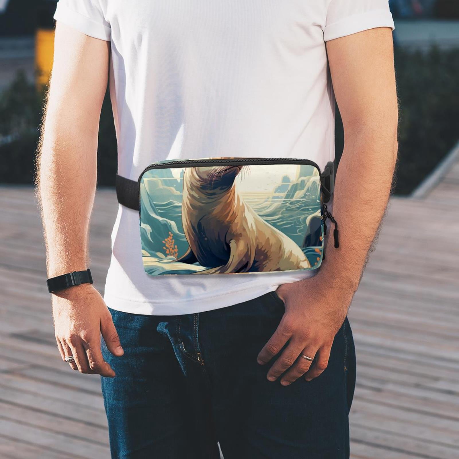 Sea lion Lightweight Adjustable Waist Pack with Extension Strap - Unisex Fanny Pack Money Belt