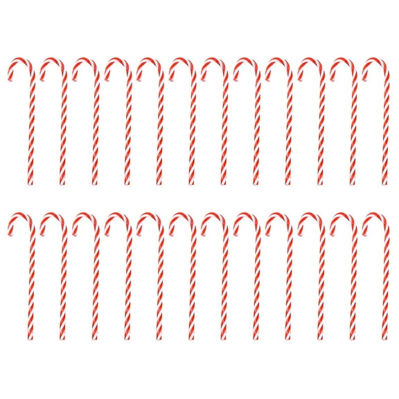 NICERIO Peppermint Decor Santa Claus Walking Stick Red and White 24PCS