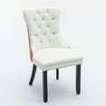 thumbnail image 5 of Miniyam Dining Chair Set of 2, High-end Tufted Contemporary PU and Velvet Upholstered, White+Light Brown, 5 of 8