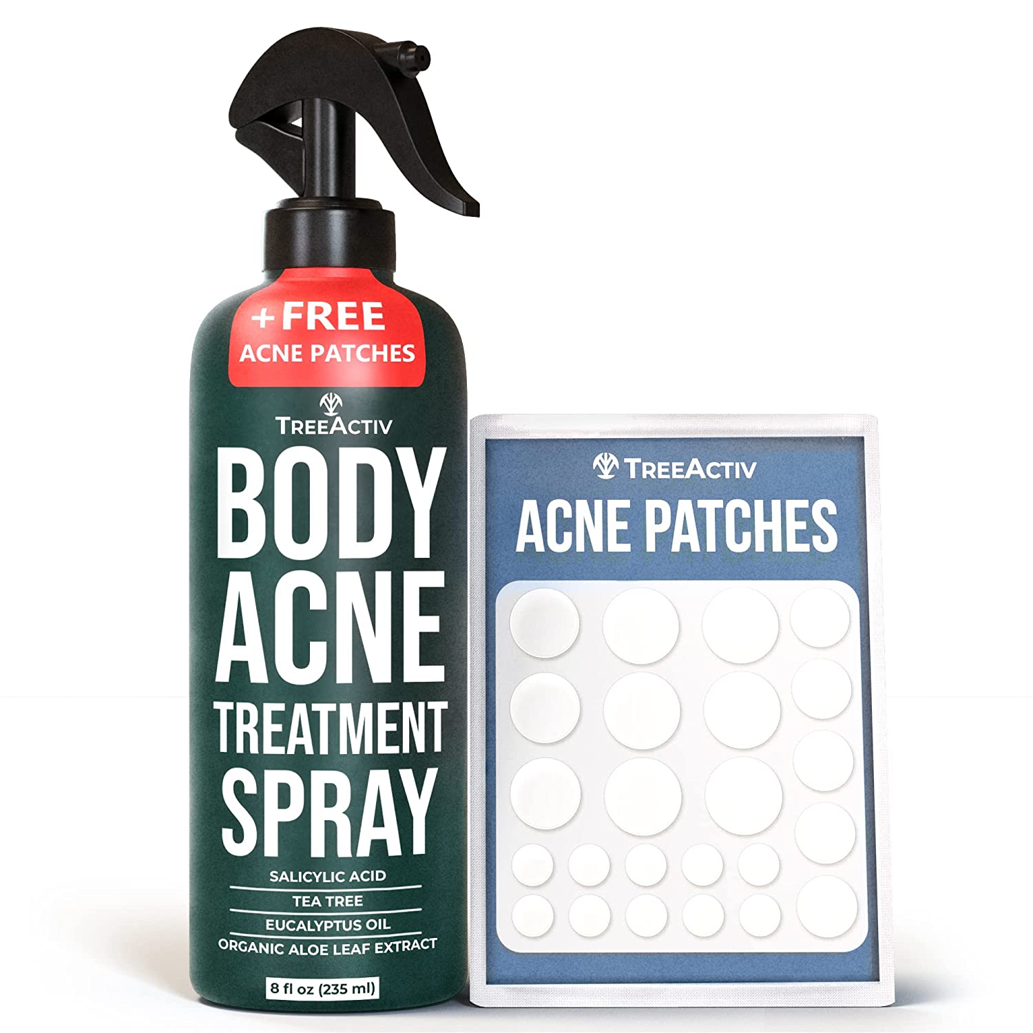 TreeActiv Body Acne Treatment Spray & Acne Patches, 8 fl oz, 2000