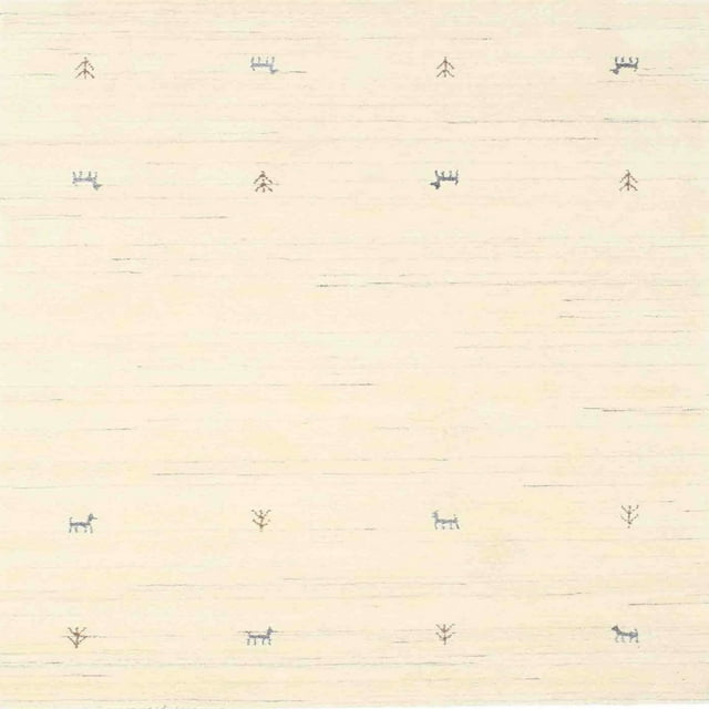 Ahgly Company Tapis d'Intérieur Lavables en Machine Carré Contemporain Beige Pêche, Carré 5'