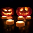 thumbnail image 2 of Halloween LED Pumpkin Lights Battery Operated - Orange Pumpkin Lights with Timer and Remote Halloween Decor - Halloween Jack-O-Lantern Decoration Outdoor - Flameless Pumpkin Candles 2-pack, 2 of 7