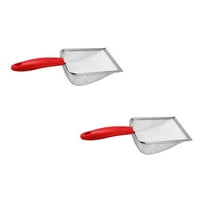 UPGRATOR Worgeous 2pcs Stainless Steel Cat Litter Scoop Mesh Sifter for Pet Waste Metal Cat Residue Shovel Cat Basin Sand Shovel