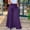 Purple, variant on Kiplyki Wide Leg Pants Women's Solid Chiffon Pockets Elastic Waist Double Layer Crinkle Wide Leg Pants Trousers Flare Trousers