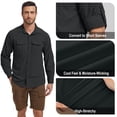 thumbnail image 5 of liyiyiyia Mens Sun Protection Work Shirts Lightweight Long Sleeve Travel Fishing Hiking Shirt for Men Button Down Casual Tops, 5 of 8