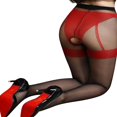 thumbnail image 2 of Collants Transparents Taille Haute pour Femmes Collants à Blocs de Couleur Bas Extensibles, 2 of 2