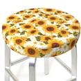 thumbnail image 3 of Hirioo Modern Elegant Sunflower for Round Bar Stool Seat Covers Washable Stool Cushion Slipcover Elastic Bar Chair Covers for 12-14 Inch Chair-13 inch, 3 of 7