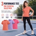 thumbnail image 2 of Essenclo Girls Dry Fit Athletic Shirts, 3 Pack, Short Sleeve Crewneck Performance Tees for Sports & Activewear, Ages 3-36, 2 of 7