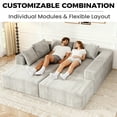 thumbnail image 4 of 137 inch U-Shaped Sectional Sofa, Cloud-Like Big Modular Couch with Chaise, No Assembly Required, High Density Foam Never Sags, Soft Corduroy Fabric Sofa for Large Space, (White), 4 of 12