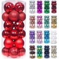 thumbnail image 3 of XmasExp Adornos de bolas de Navidad de 60 mm/2,36 pulgadas, juego de adornos navideños inastillables, decoraciones para bolas de árbol de Navidad, 24 quilates (2,36 pulgadas, rojo), 3 of 4