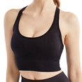 thumbnail image 4 of Akiihool Womens Sports Bras Womens High Neck Longline Sports Bra U Back Padded Crop Workout Tank Top with Built in Bra (Black,M), 4 of 5