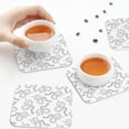 thumbnail image 7 of Pofeuu Hand Drawn Snake Print Leather Coasters Set of 6, Round Cups Mugs Mat Pad for Home Kitchen Heat Resistant Drink Coasters,Square, 7 of 7