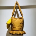 thumbnail image 2 of Mini bolsos tipo cubo coreanos para mujer, bolsos y carteras de diseñador de lujo, novedad de 2023, en nailon, volantes, hilo bordado, tela de rombos, 2 of 5