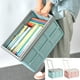 thumbnail image 1 of Contenedor de almacenamiento de plástico reforzado azul | Caja grande y plana organizadora de armarios 42x29x24cm | Caja de mudanza apilable de alta resistencia para ropa de cama, ropa, viajes, 1 of 6