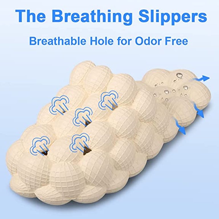 Massage Bubble Slides for Women,Funny Lychee Spa Slippers for Men