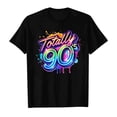 thumbnail image 4 of Arlun Retro 80's & 90's T-Shirts for Women Vintage Neon 80th and 90th Colorful Graphic Print Short Sleeve Tee Shirt Rave Theme Party Tshirt Plus Size Crew Neck Tee Tops 1-Black L, 4 of 4