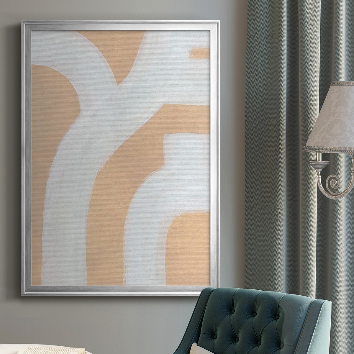 Neutral Winding Paths I Premium Framed Print, in Gold, Black, or Silver - Ready to Hang