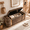 Brown, variant on Modern Storage Bench, Upholstered Ottoman Bench with Hidden Storage, Velvet Bed End Bench, Entryway Shoe Bench for Living Room Bedroom, Grey