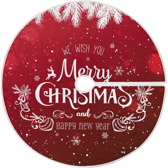 FMSHPON Christmas Snowflakes Xmas Christmas Tree Skirt Stand Mat for Holiday Party Decoration Indoor Outdoor 36 inches