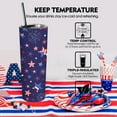 thumbnail image 5 of 4th of July tumbler American Flag Gifts -20 oz Patriotic Vacuum Insulated Stainless Steel Travel Tumblers,Patriotic Military Gifts For Veterans, Police, Fathers Day, 4th of July, 5 of 6