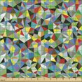 thumbnail image 2 of Abstract Fabric by the Yard, Geometric Chaos Triangular Mosaic Polygonal Fractal Contemporary Modern Design, Decorative Upholstery Fabric for Chairs & Home Accents, Multicolor by Ambesonne, 2 of 5