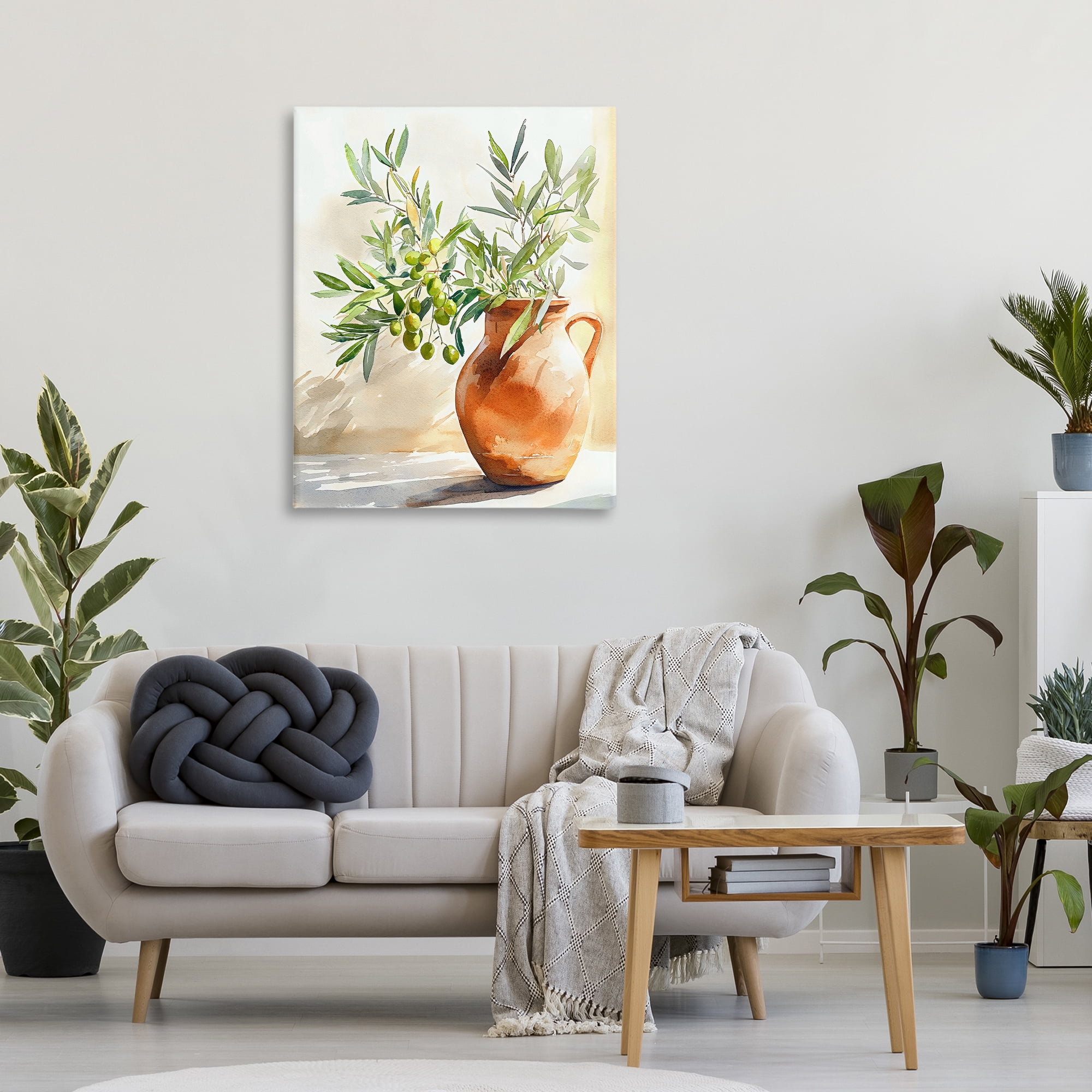 Stupell Industries Olive Branch in Terracotta Vase Canvas Wall Art, design by LSR Design Studio