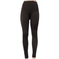 thumbnail image 2 of Sofra Women's Warm Classic High Waist Wide Band Solid Leggings Coffee, 1, 2 of 2