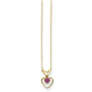 ICE CARATS 14k Yellow Gold 3mm Rhodolite Red Garnet Heart Birthstone Chain Necklace Pendant Charm