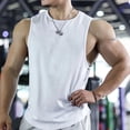 thumbnail image 4 of Men's Quick Dry Athletic Tank Tops Sleeveless Gym Running Shirts, Swim Beach Bodybuilding Tees White M, 4 of 4