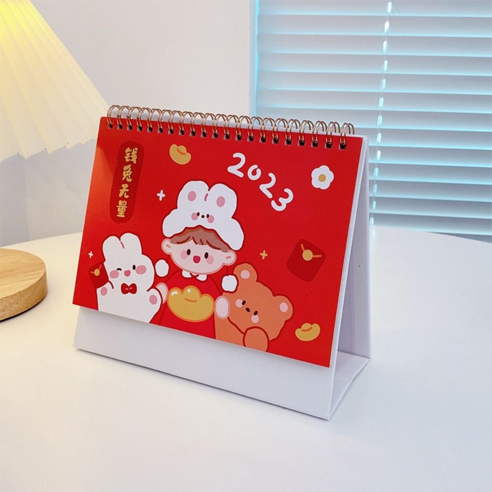 2023 Notebook Yearly Multifunction Scheduler Hand Drawing Desktop Calendar Scheduler Agenda