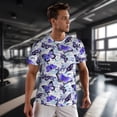 thumbnail image 3 of Wukai Butterflies Print Men's Short-Sleeved Mesh T-Shirt,Quick-Dry Short Sleeve Workout T-Shirt-4X-Large, 3 of 8