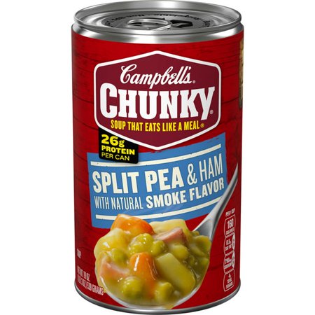 Campbell’s Chunky Soup  Ready to Serve Split Pea Soup With Ham  19 Oz Can  Quantity of 12