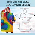 thumbnail image 4 of Oversized Wearable Blanket Hoodie,Colorful Tie Dye Wave Sphere Pattern Sherpa Blanket Hoodie with Super Pockets,Super Warm Fuzzy Pullover for Women & Men, 4 of 6